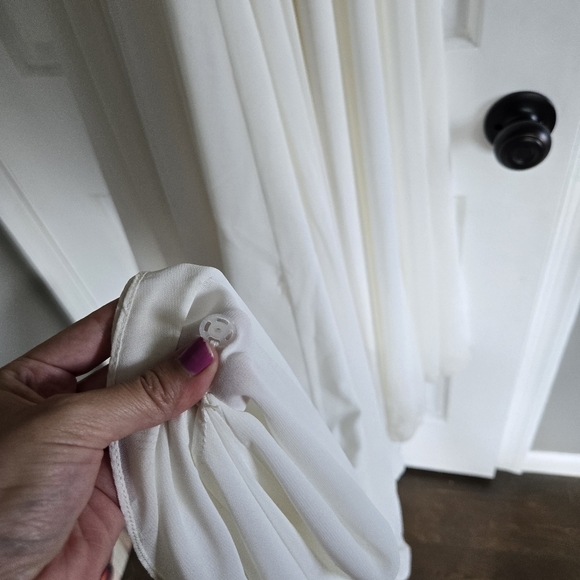 Tara Keely lace applique sheer ivory chiffon flowy wedding dress sz Small 2/4 - Picture 15 of 16